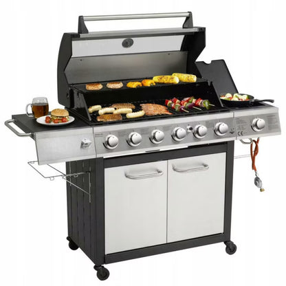 Gasgrill Long Beach 6+1 Brændere Sølv
