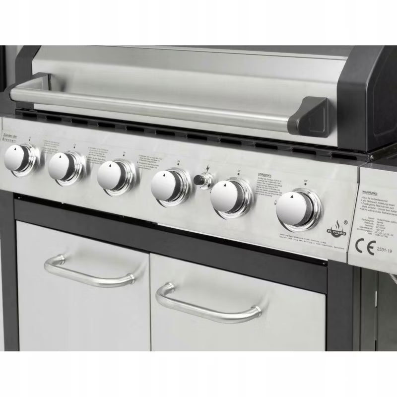 Gasgrill Long Beach 6+1 Brændere Sølv