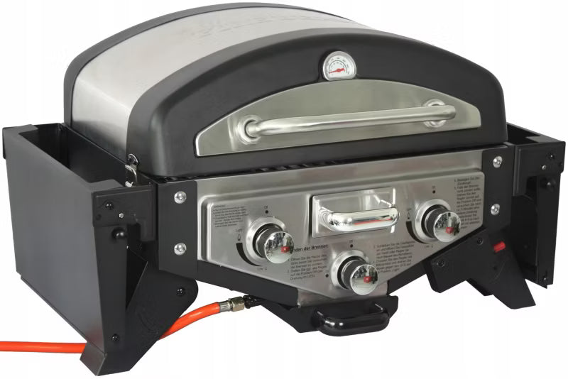 Gasgrill Medison 118,5x52 cm Sølv og Sort