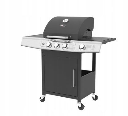 Gasgrill Miami 110x57 cm Sort med Sidebrænder