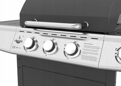 Gasgrill Miami 110x57 cm Sort med Sidebrænder