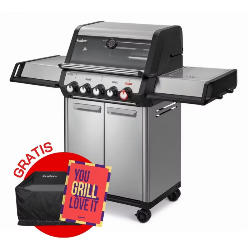 Gasgrill Monroe II PRO 3 SIKR Turbo 143x59 cm Sølv