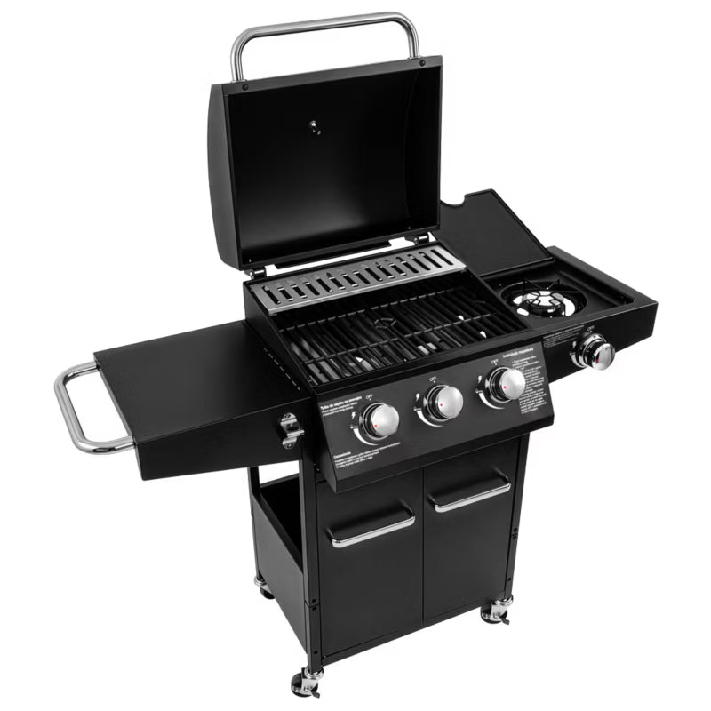 Gasgrill NL001 3+1 Brændere Støbejernsrist Sort