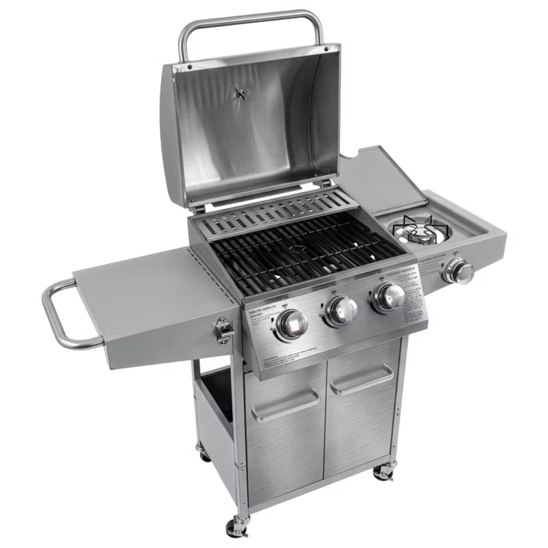 Gasgrill NL002 3+1 Brændere Rustfrit Stål med Støbejernsrist