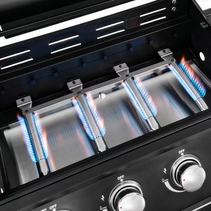 Gasgrill NL003 4+1 Brændere Støbejernsrist Sort
