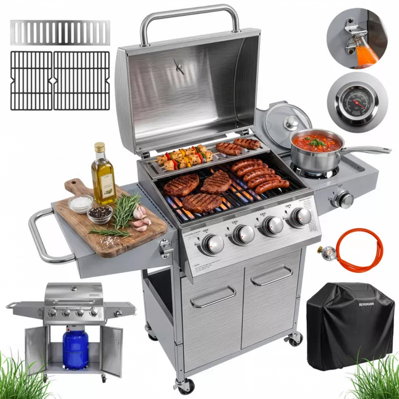 Gasgrill NL004 4+1 Brændere Rustfrit Stål