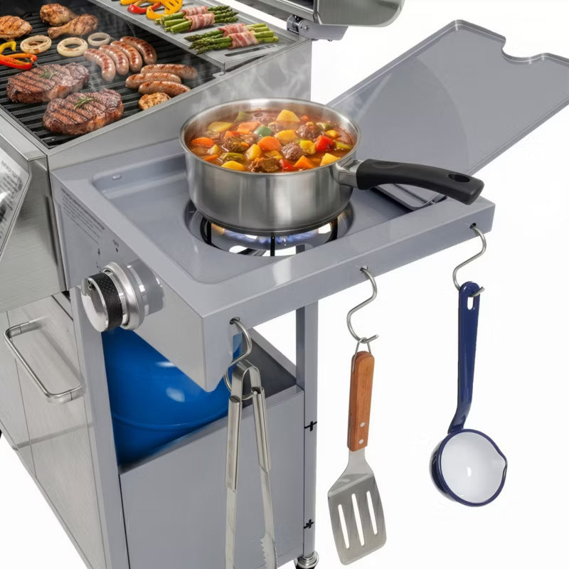 Gasgrill NL004 4+1 Brændere Rustfrit Stål