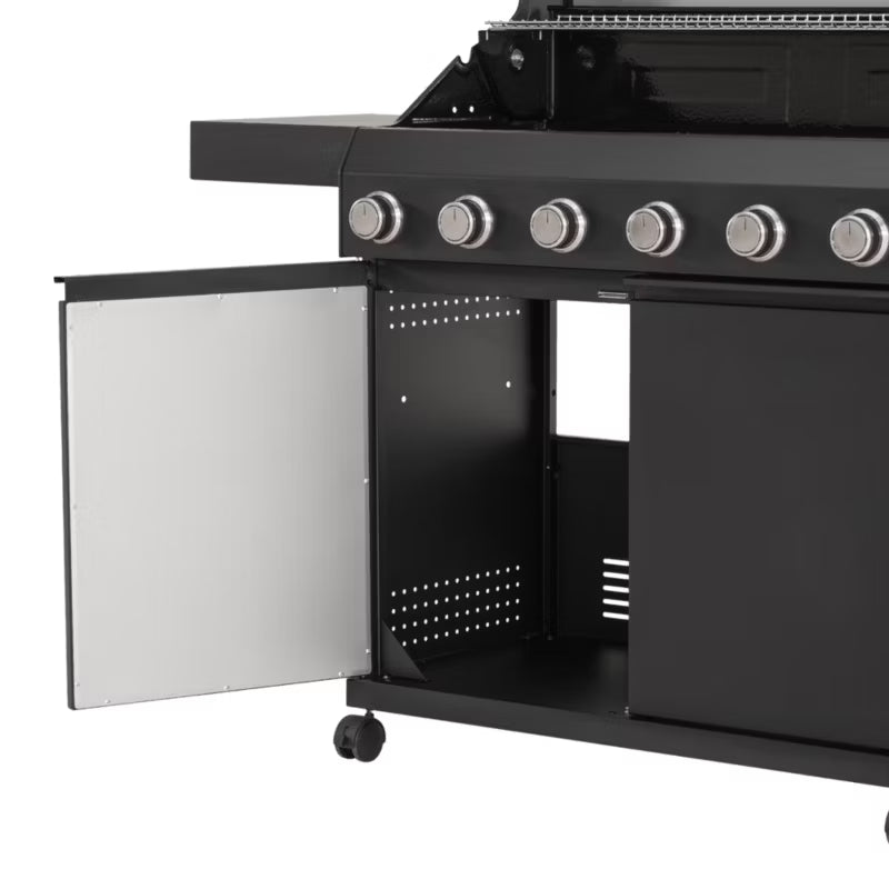 Gasgrill Praden 6 Brændere Sort
