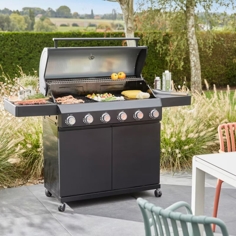 Gasgrill Praden 6 Brændere Sort