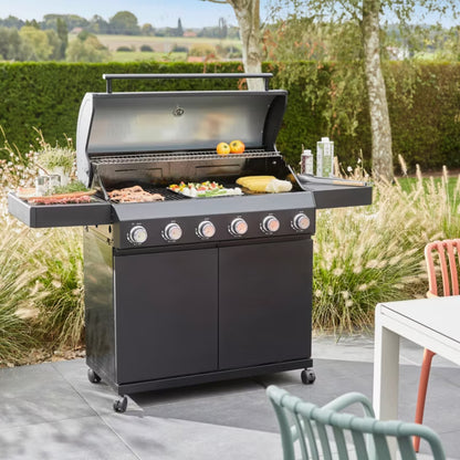 Gasgrill Praden 6 Brændere Sort