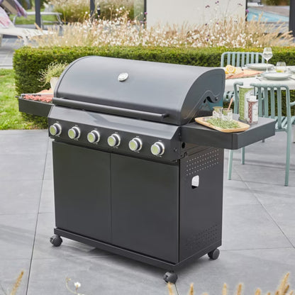 Gasgrill Praden 6 Brændere Sort