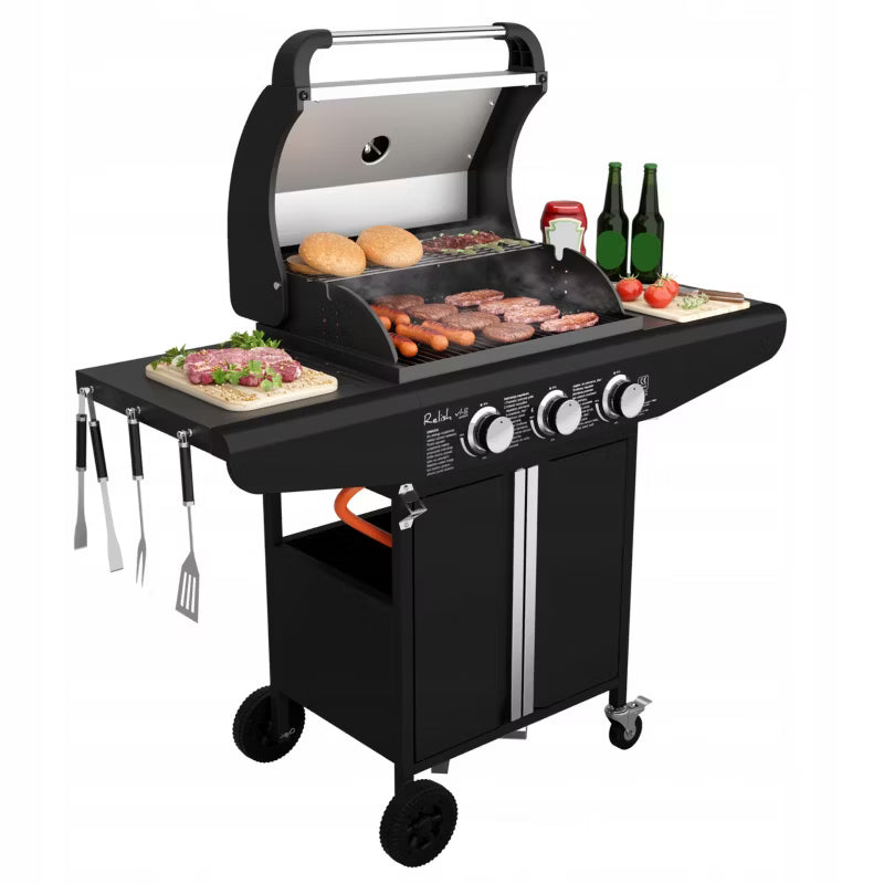 Gasgrill Relish V1 Compact 3 Brændere 9,6kW Sort