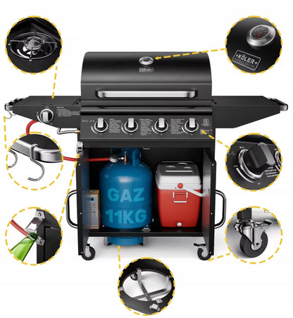 Gasgrill Relish V2 5 Brændere 16kW Sort