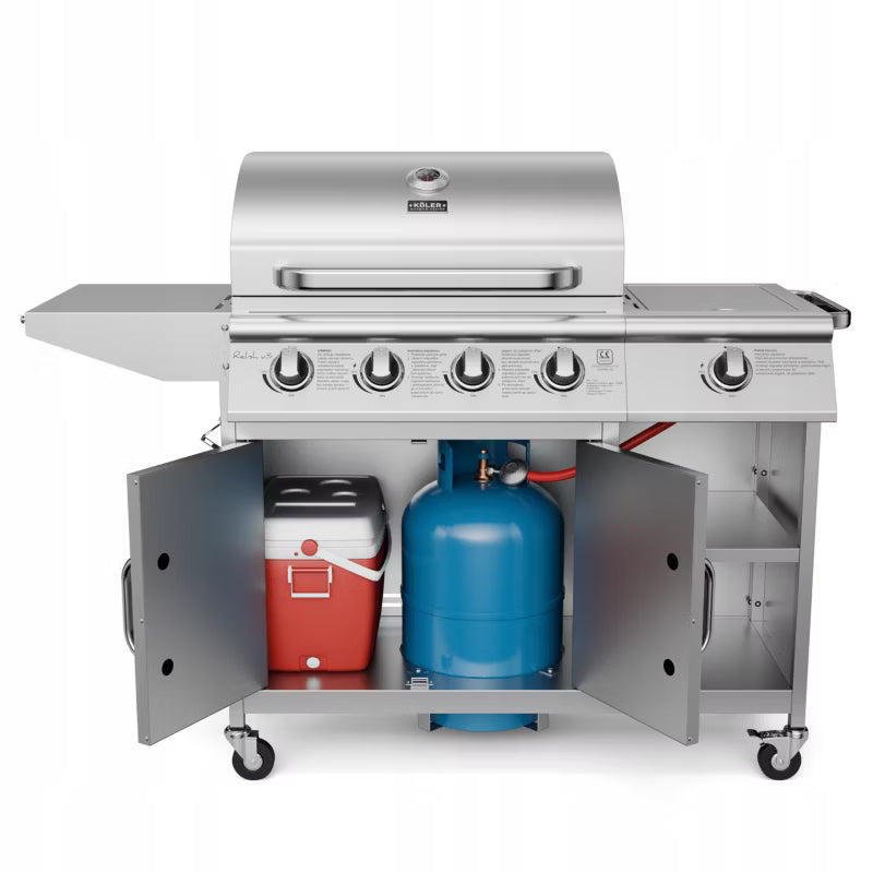 Gasgrill Relish V3 5 Brændere 16kW Rustfrit Stål Sølv