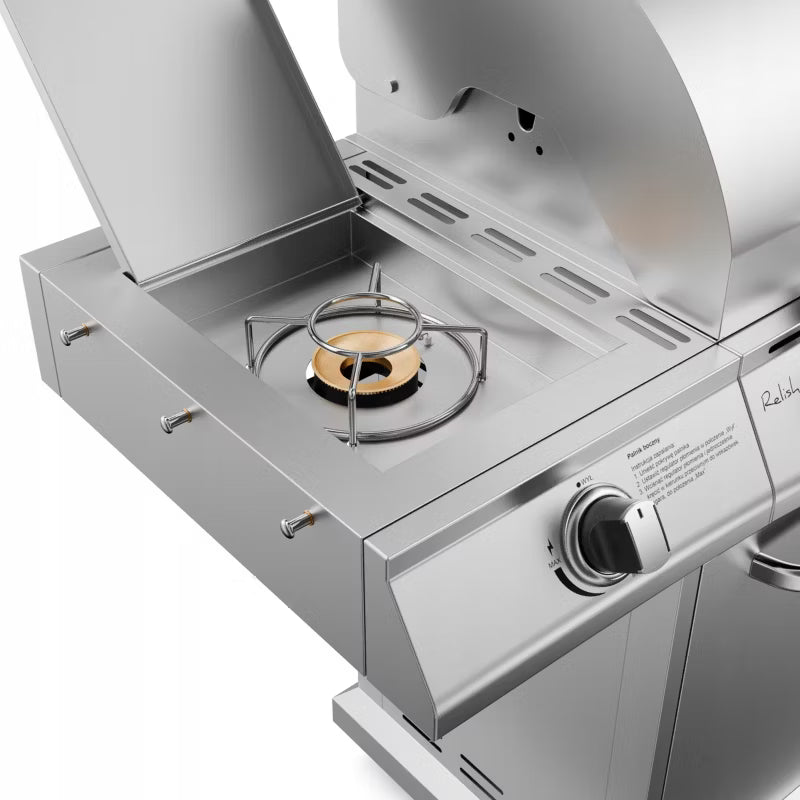 Gasgrill Relish V4 17,2 kW Sølv Rustfrit Stål