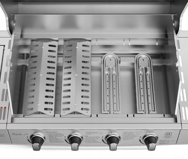 Gasgrill Relish V4 17,2 kW Sølv Rustfrit Stål