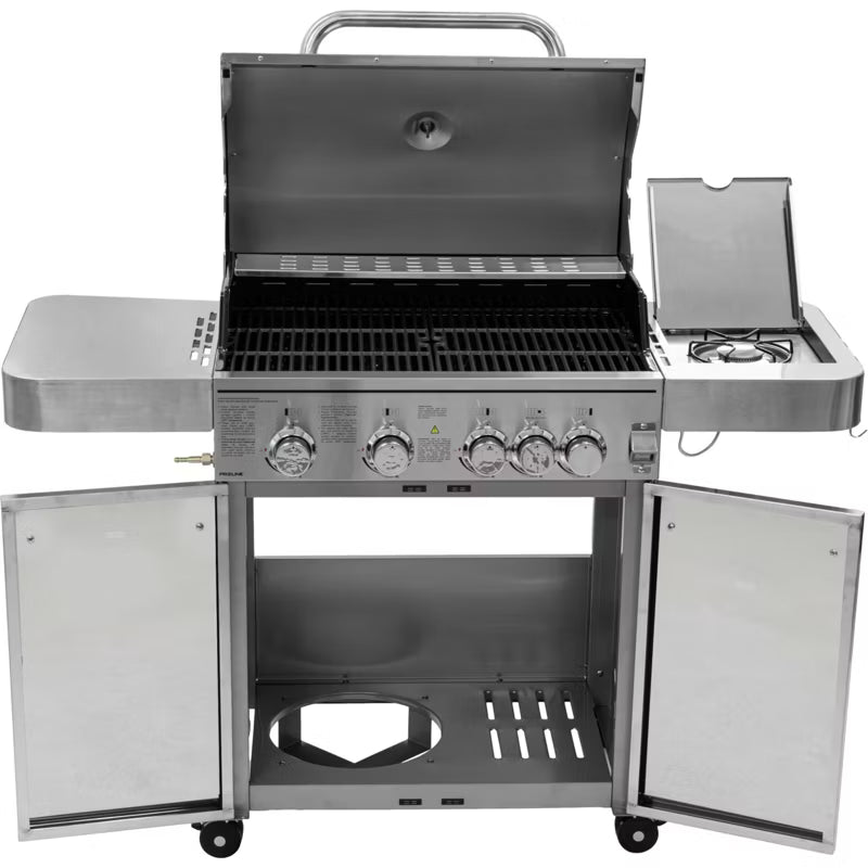 Gasgrill Rustfrit Stål 4+1 17,15 kW 60x50x100 cm Sort