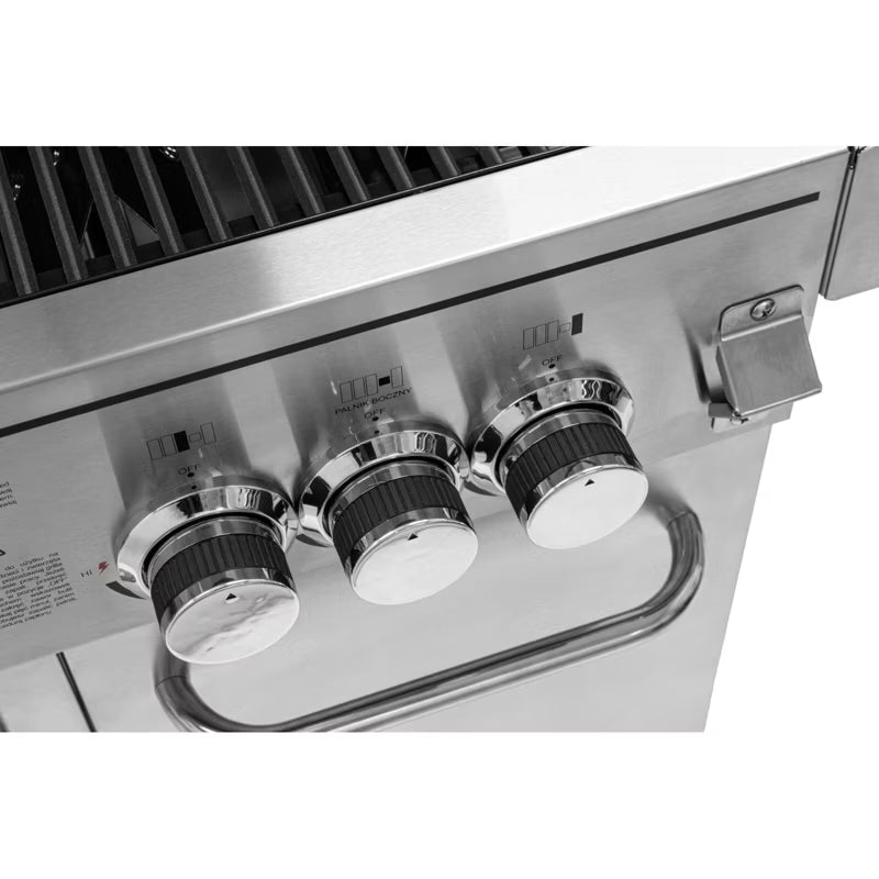 Gasgrill Rustfrit Stål 4+1 17,15 kW 60x50x100 cm Sort