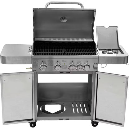 Gasgrill Rustfrit Stål 4+1 17,15 kW 60x50x100 cm Sort