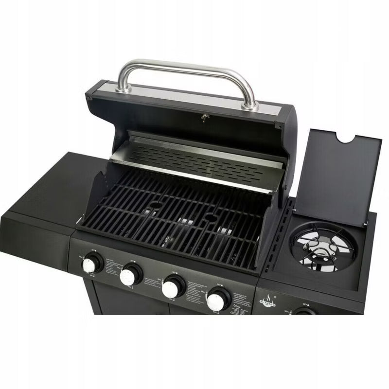 Gasgrill San Angelo 4+1 120x110 cm Sort