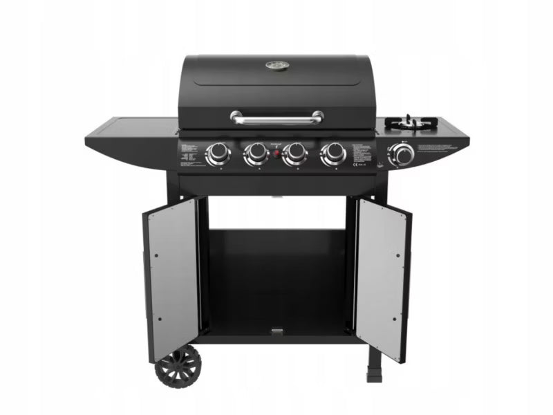Gasgrill San Francisco 4+1 Sort med Støbejernsrist