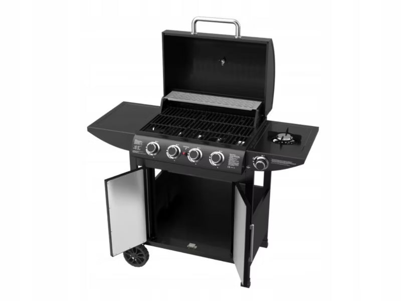 Gasgrill San Francisco 4+1 Sort med Støbejernsrist