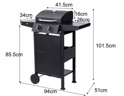Gasgrill SAN JOSE 2 Brændere Sort