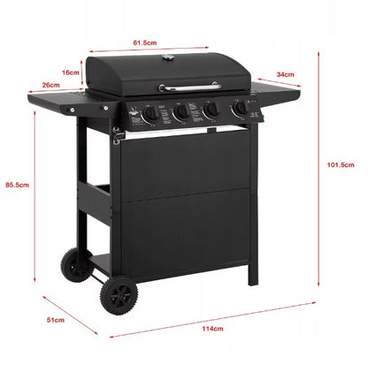 Gasgrill San Jose 4 Brændere Sort