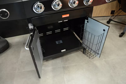 Gasgrill Siesta 412 132x56 cm Sort med Støbejernsrist