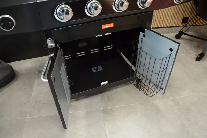 Gasgrill Siesta 412 132x56 cm Sort med Støbejernsrist