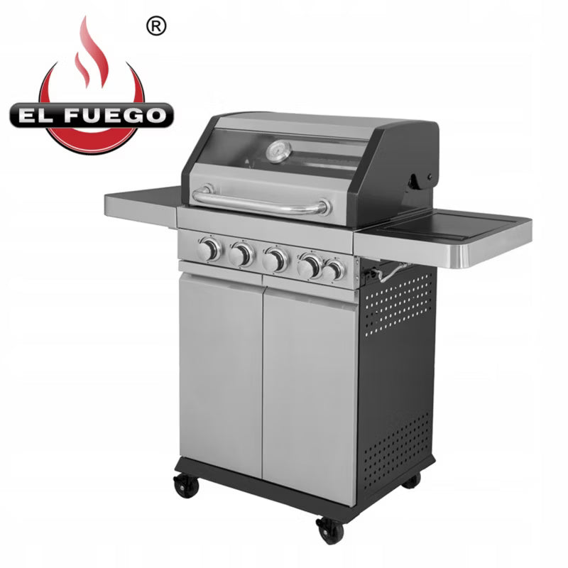 Gasgrill SUNSET BEACH 123x58 cm med Glasvindue