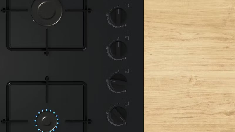 Gaskogeplade POP6B6K30 60 cm Hærdet Glas Sort