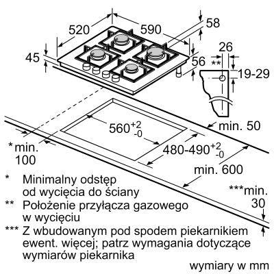 Gaskogeplade PPP6A2I40 59 cm 4 Blus