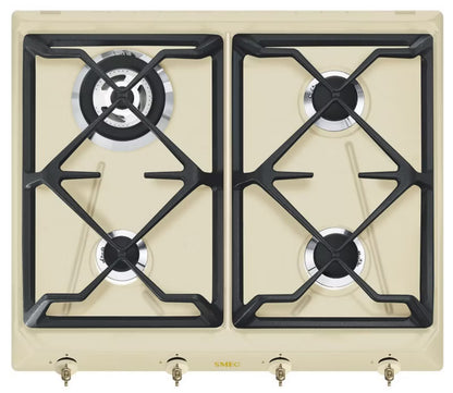 Gaskogeplade SRV864POGH 60 cm Creme Emalje