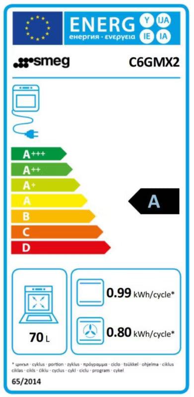 Gaskomfur C6GMX2 60 cm Rustfrit Stål