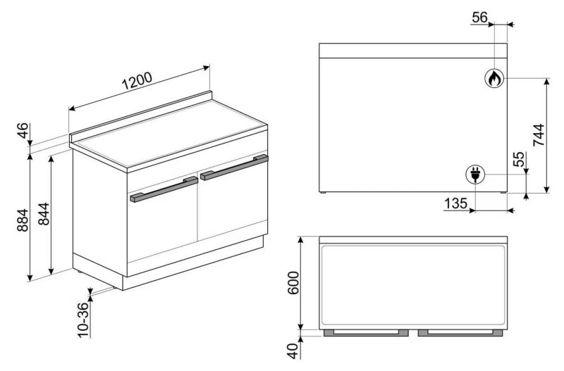 Gaskomfur CPF120IGMPR 120 cm