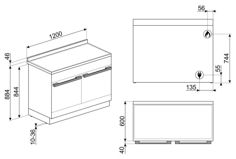 Gaskomfur CPF120IGMPWH 120 cm Hvid