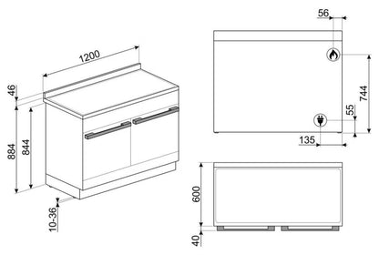 Gaskomfur CPF120IGMPWH 120 cm Hvid