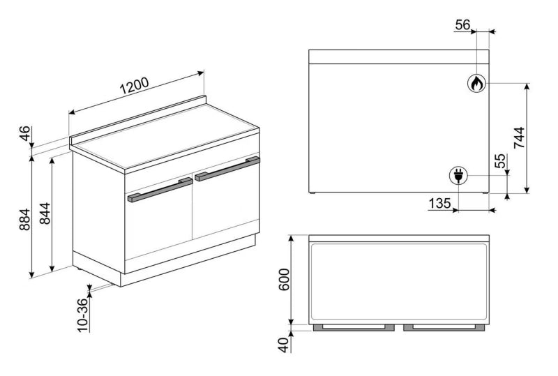 Gaskomfur CPF120IGMPX 120 cm Rustfrit Stål
