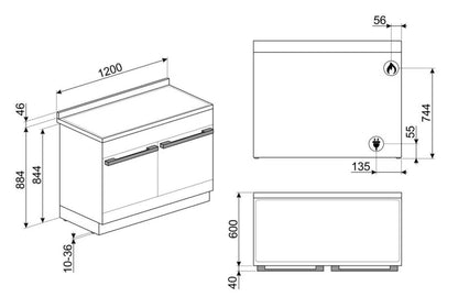 Gaskomfur CPF120IGMPX 120 cm Rustfrit Stål