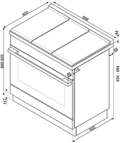 Gaskomfur CPF9GPBL 90 cm Sort