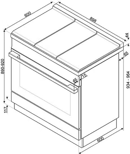 Gaskomfur CPF9GPX 90x90 cm Rustfrit Stål