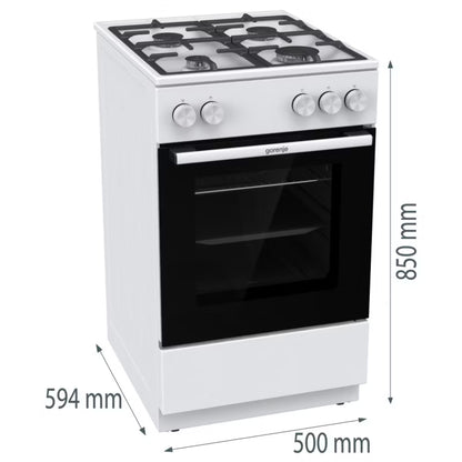 Gaskomfur GG5A10WFFM 50x85 cm Hvid