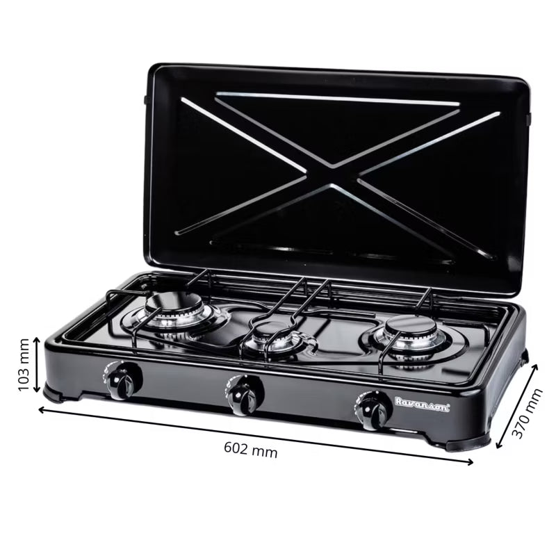 Gaskomfur K-03TB 3 Blus 60,2x37 cm Sort