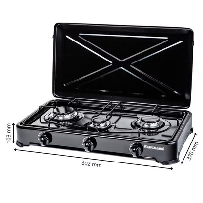 Gaskomfur K-03TB 3 Blus 60,2x37 cm Sort