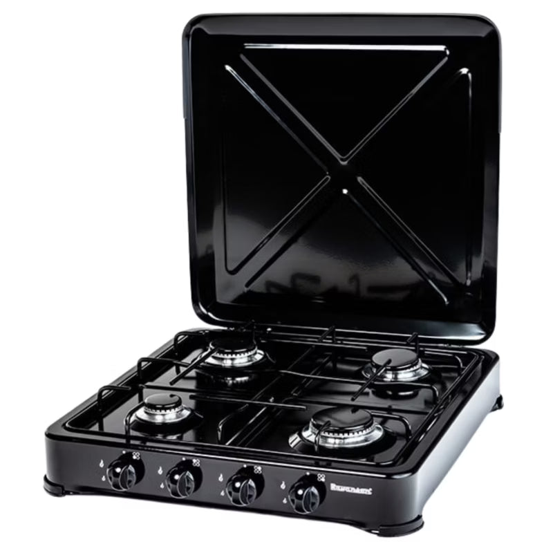 Gaskomfur K-04TB 49,5x54 cm Sort med 4 Blus