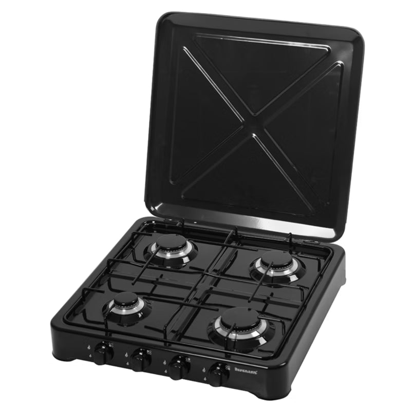 Gaskomfur K-04TB 49,5x54 cm Sort med 4 Blus