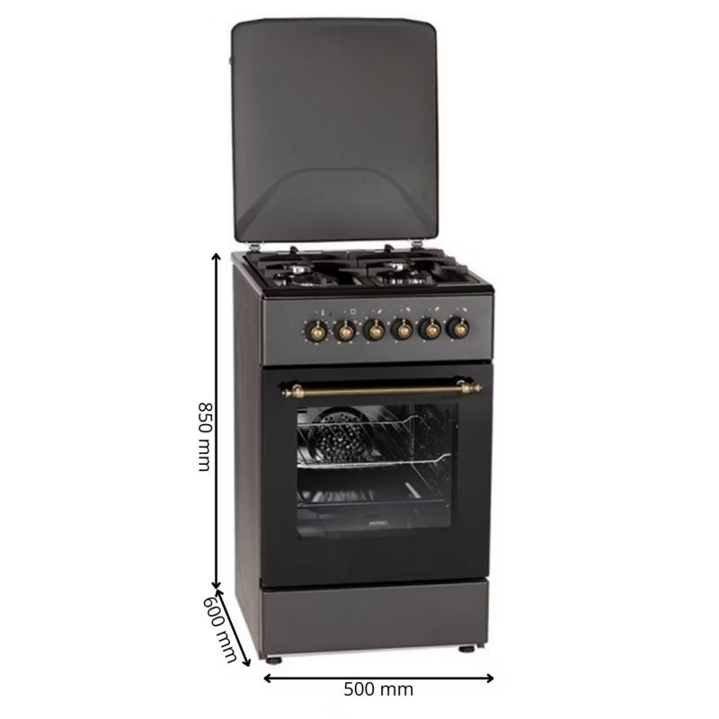 Gaskomfur MPM-56-KRM-13 50x60 cm Sort Retro