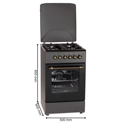 Gaskomfur MPM-56-KRM-13 50x60 cm Sort Retro