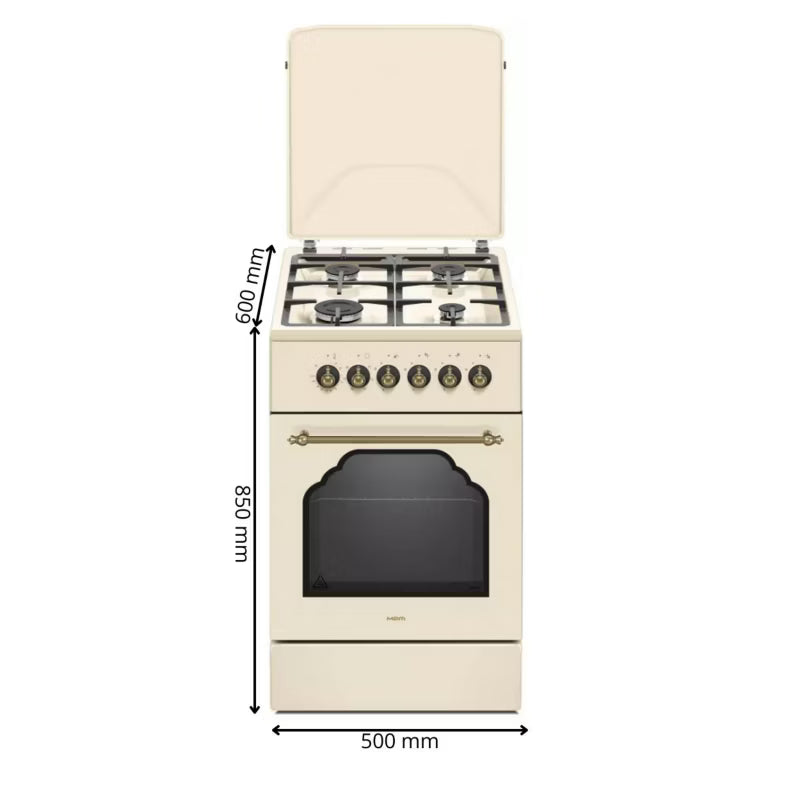 Gaskomfur MPM-56-KRM-14 50x60 cm Creme